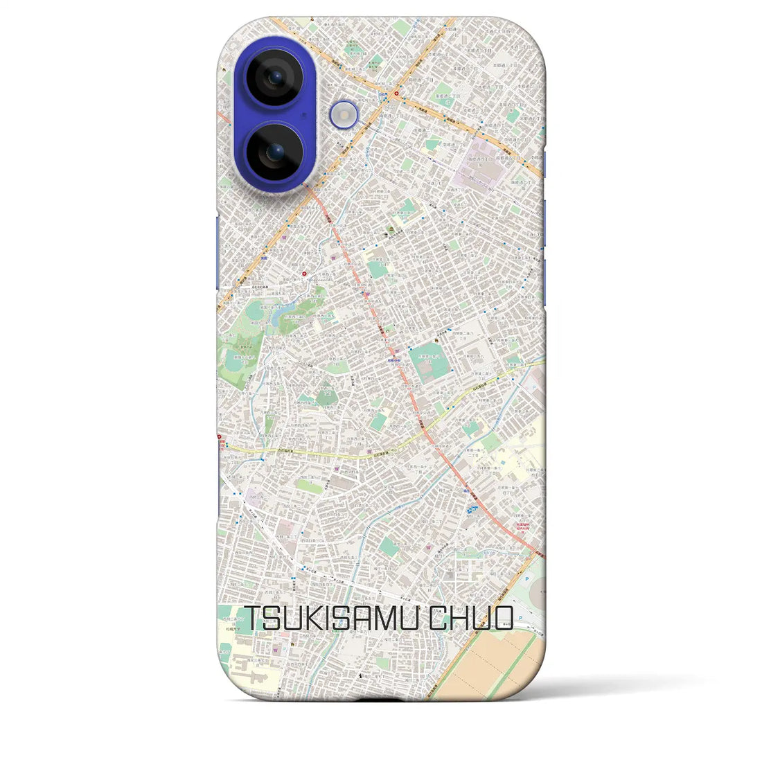 【月寒中央(北海道)】地図柄iPhoneケース(バックカバータイプ)ナチュラル・iPhone 16 Pro Max 用