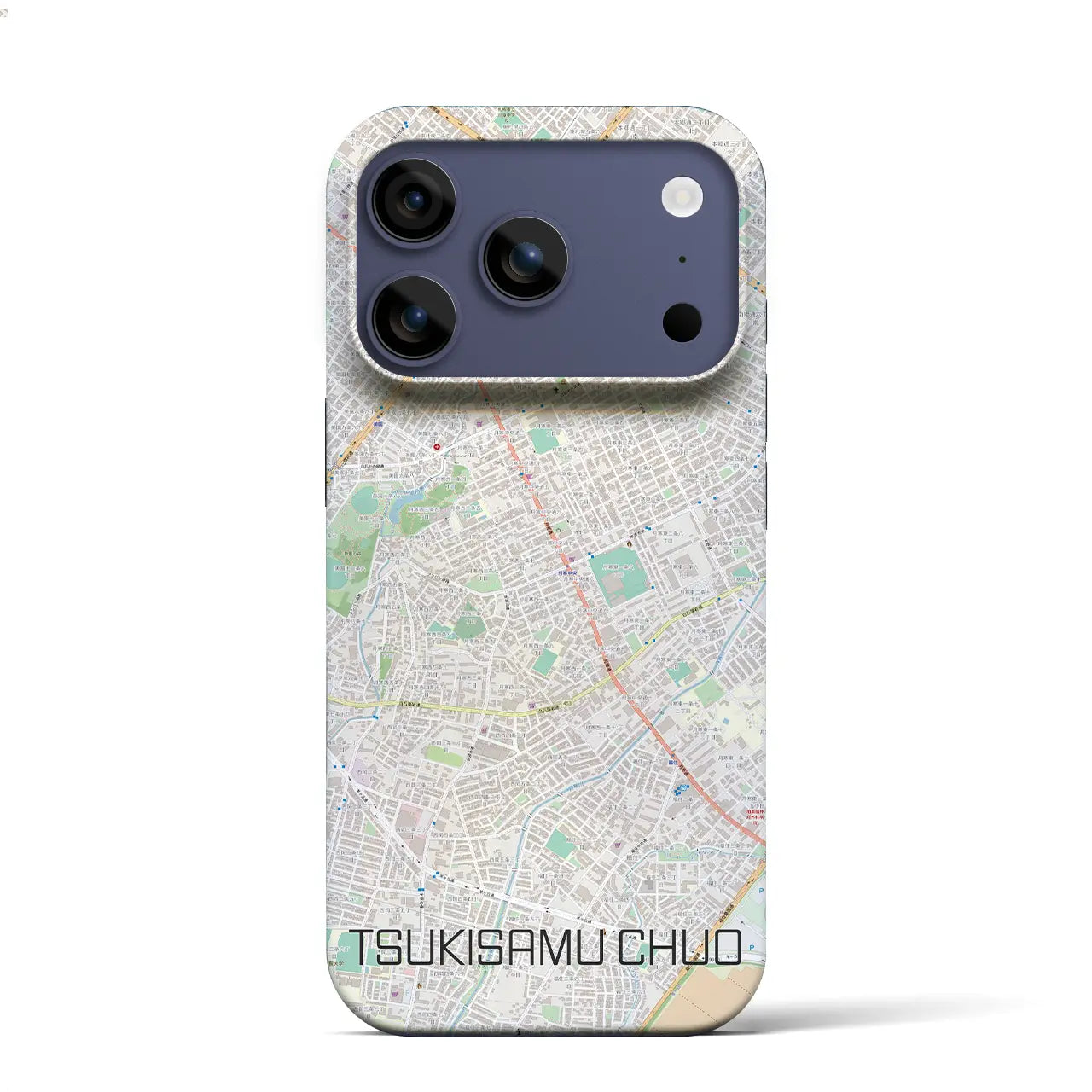 【月寒中央（北海道）】地図柄iPhoneケース（バックカバータイプ）ナチュラル・iPhone 17 Pro Max 用