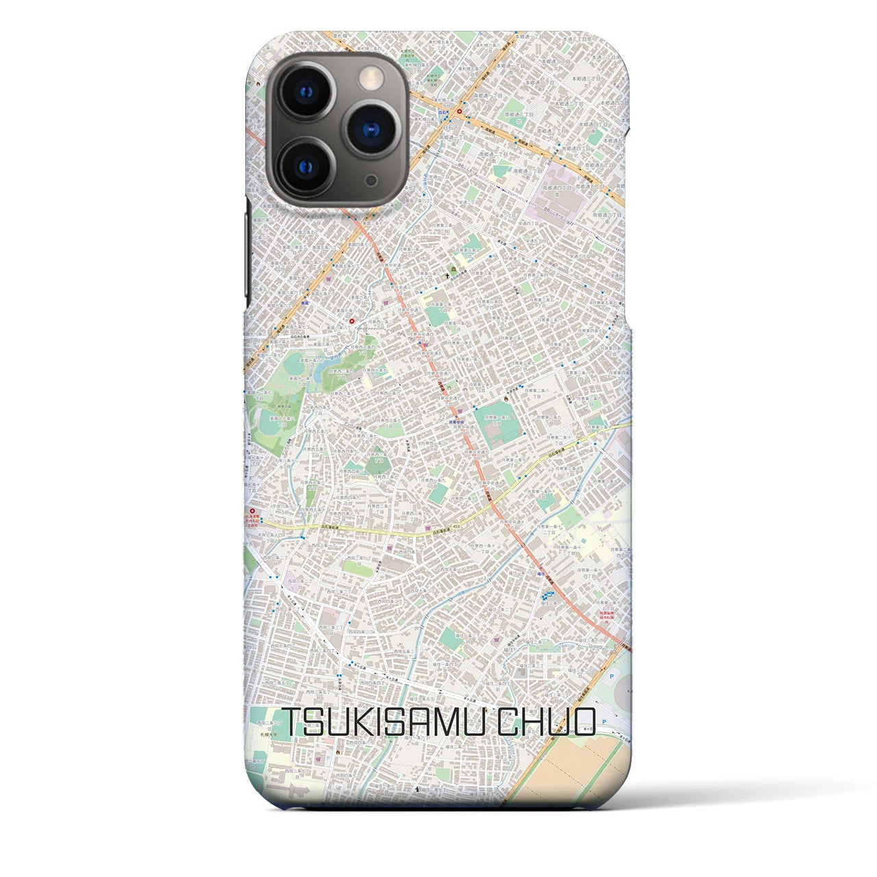 【月寒中央（北海道）】地図柄iPhoneケース（バックカバータイプ）