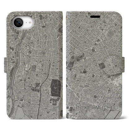 【月寒中央（北海道）】地図柄iPhoneケース（手帳タイプ）