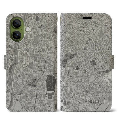 【月寒中央（北海道）】地図柄iPhoneケース（手帳タイプ）