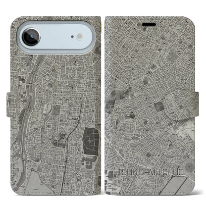 【月寒中央（北海道）】地図柄iPhoneケース（手帳タイプ）