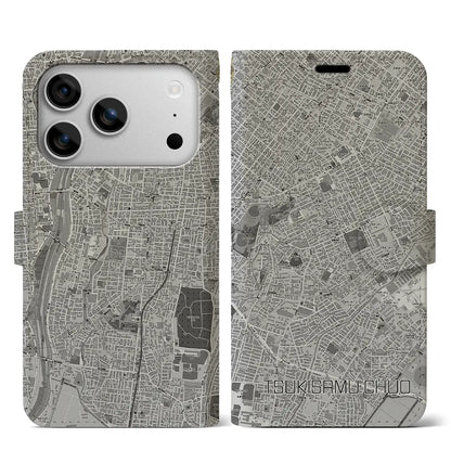 【月寒中央（北海道）】地図柄iPhoneケース（手帳タイプ）