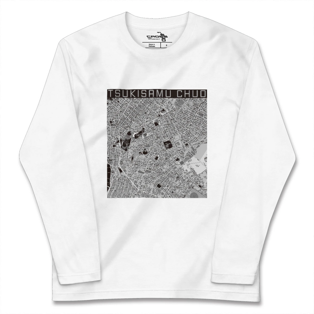 【月寒中央(北海道)】地図柄ロングスリーブTシャツ