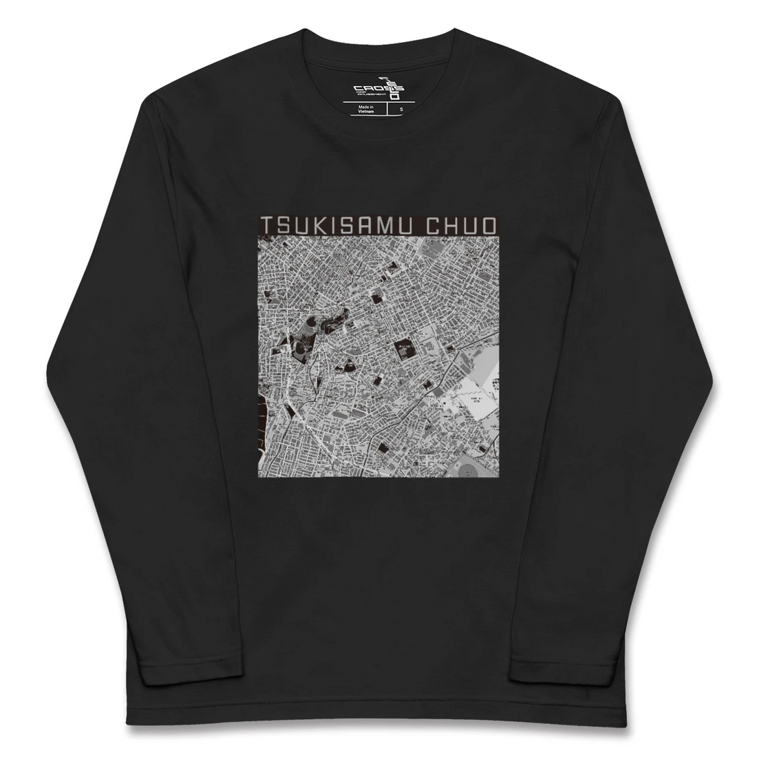 【月寒中央(北海道)】地図柄ロングスリーブTシャツ