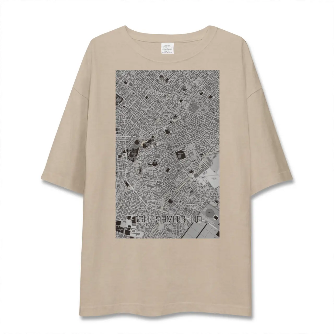 【月寒中央（北海道）】地図柄ビッグシルエットTシャツ