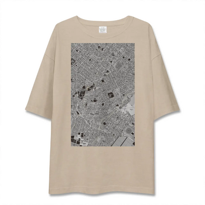 【月寒中央（北海道）】地図柄ビッグシルエットTシャツ