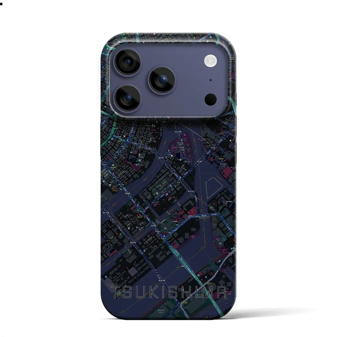 【月島（東京都）】地図柄iPhoneケース（バックカバータイプ）