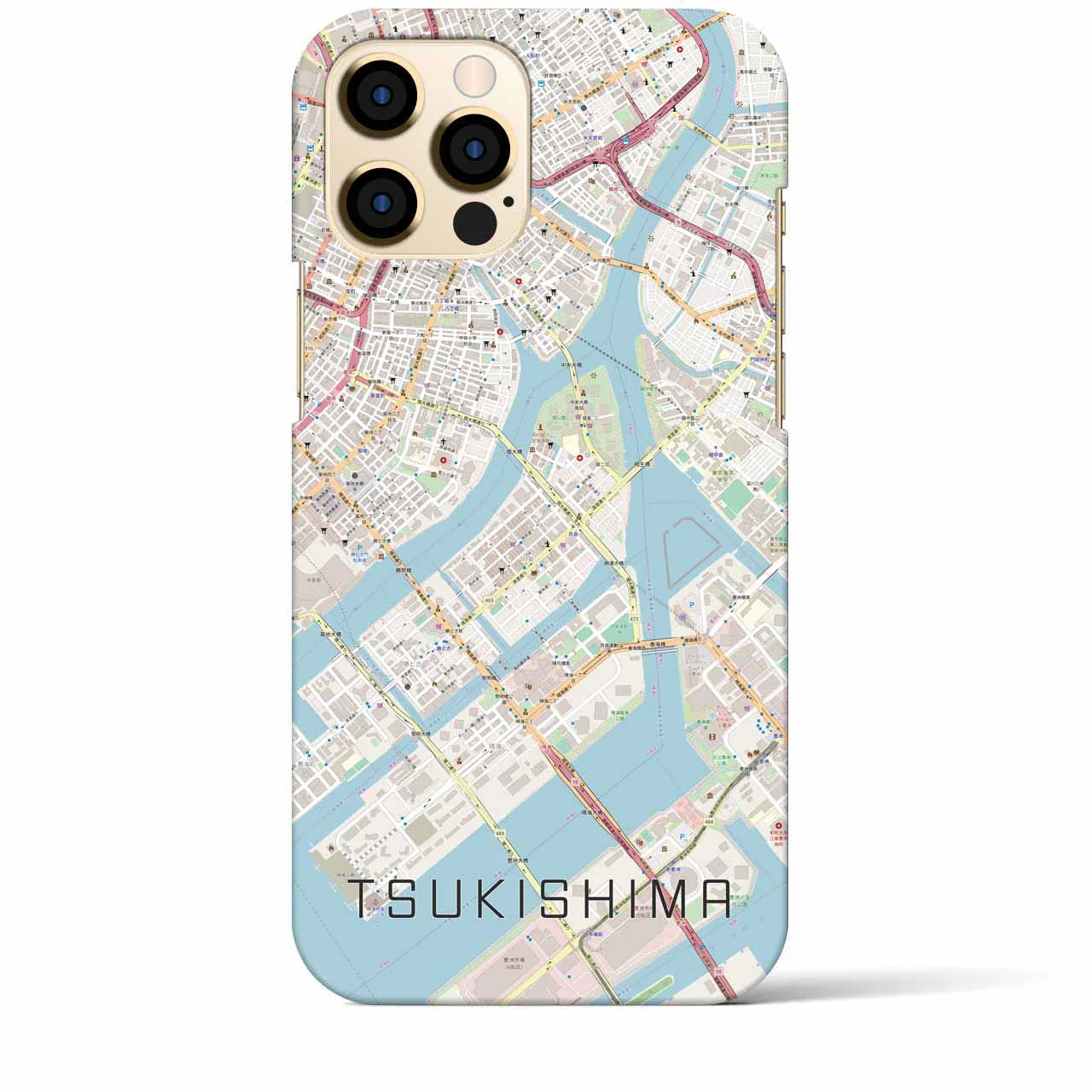 【月島（東京都）】地図柄iPhoneケース（バックカバータイプ）