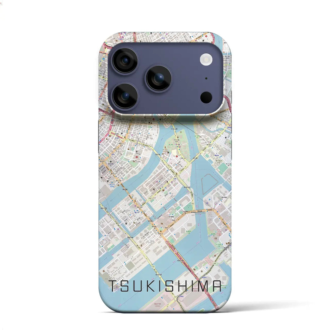 【月島（東京都）】地図柄iPhoneケース（バックカバータイプ）ナチュラル・iPhone 17 Pro Max 用