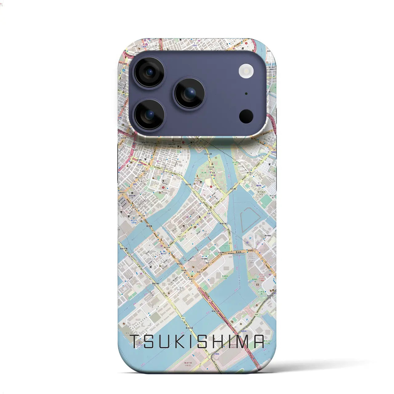 【月島（東京都）】地図柄iPhoneケース（バックカバータイプ）ナチュラル・iPhone 17 Pro Max 用