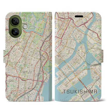 【月島（東京都）】地図柄iPhoneケース（手帳タイプ）