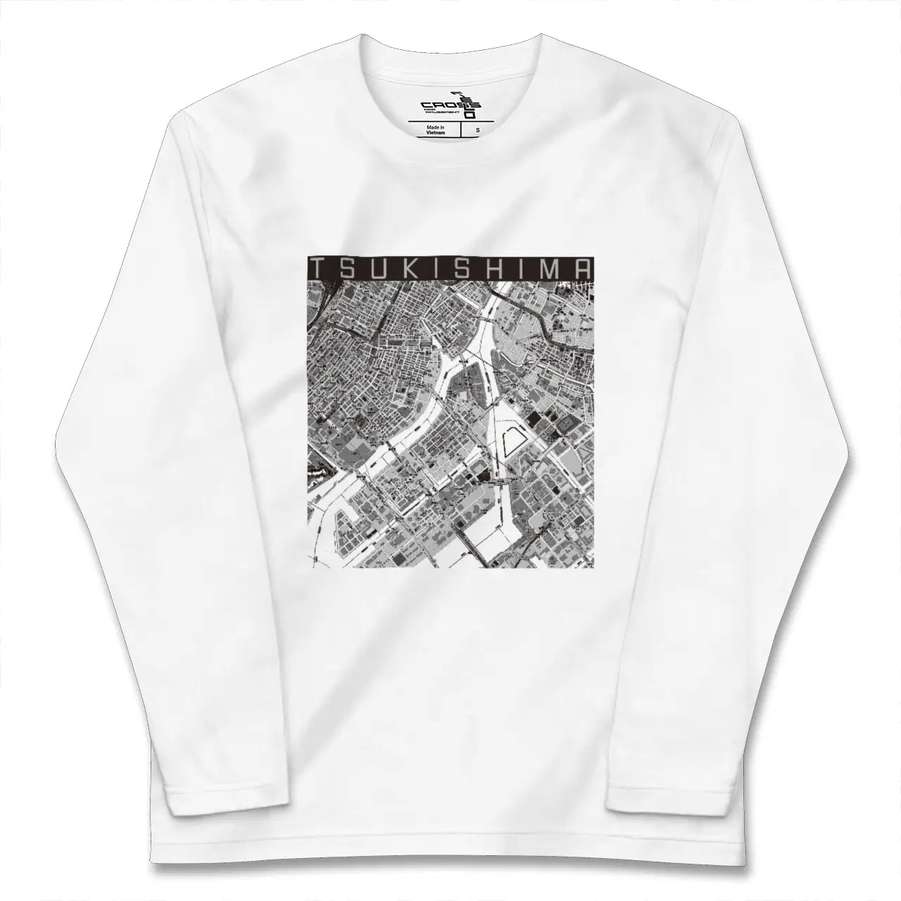 【月島（東京都）】地図柄ロングスリーブTシャツ