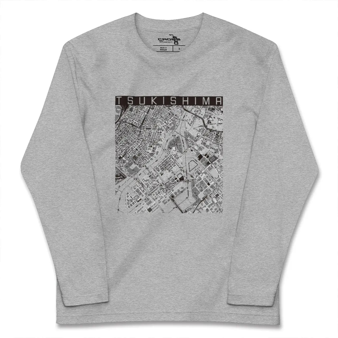 【月島（東京都）】地図柄ロングスリーブTシャツ