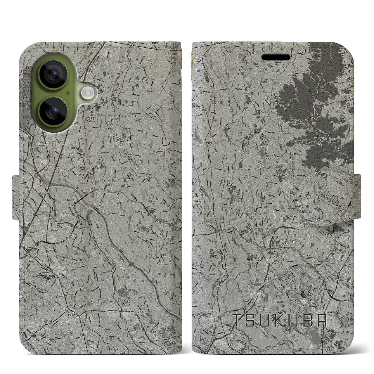 【つくば2（茨城県）】地図柄iPhoneケース（手帳タイプ）