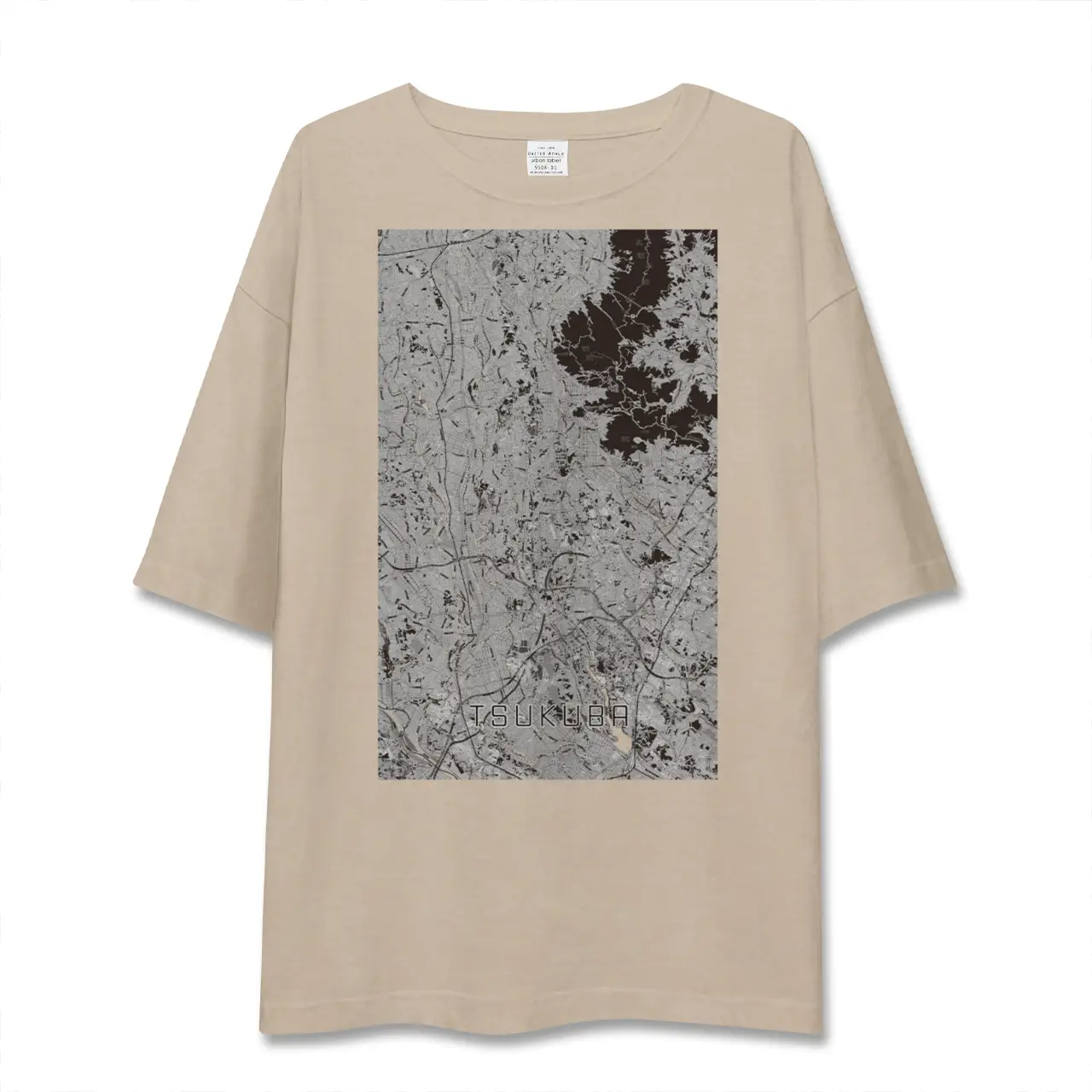 【つくば2（茨城県）】地図柄ビッグシルエットTシャツ