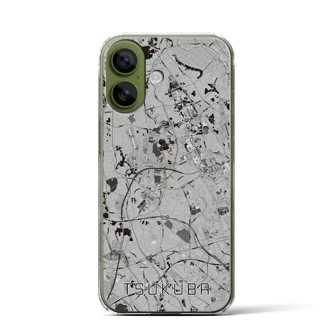【つくば(茨城県)】地図柄iPhoneケース(クリアタイプ)モノトーン・iPhone 17 Pro Max 用