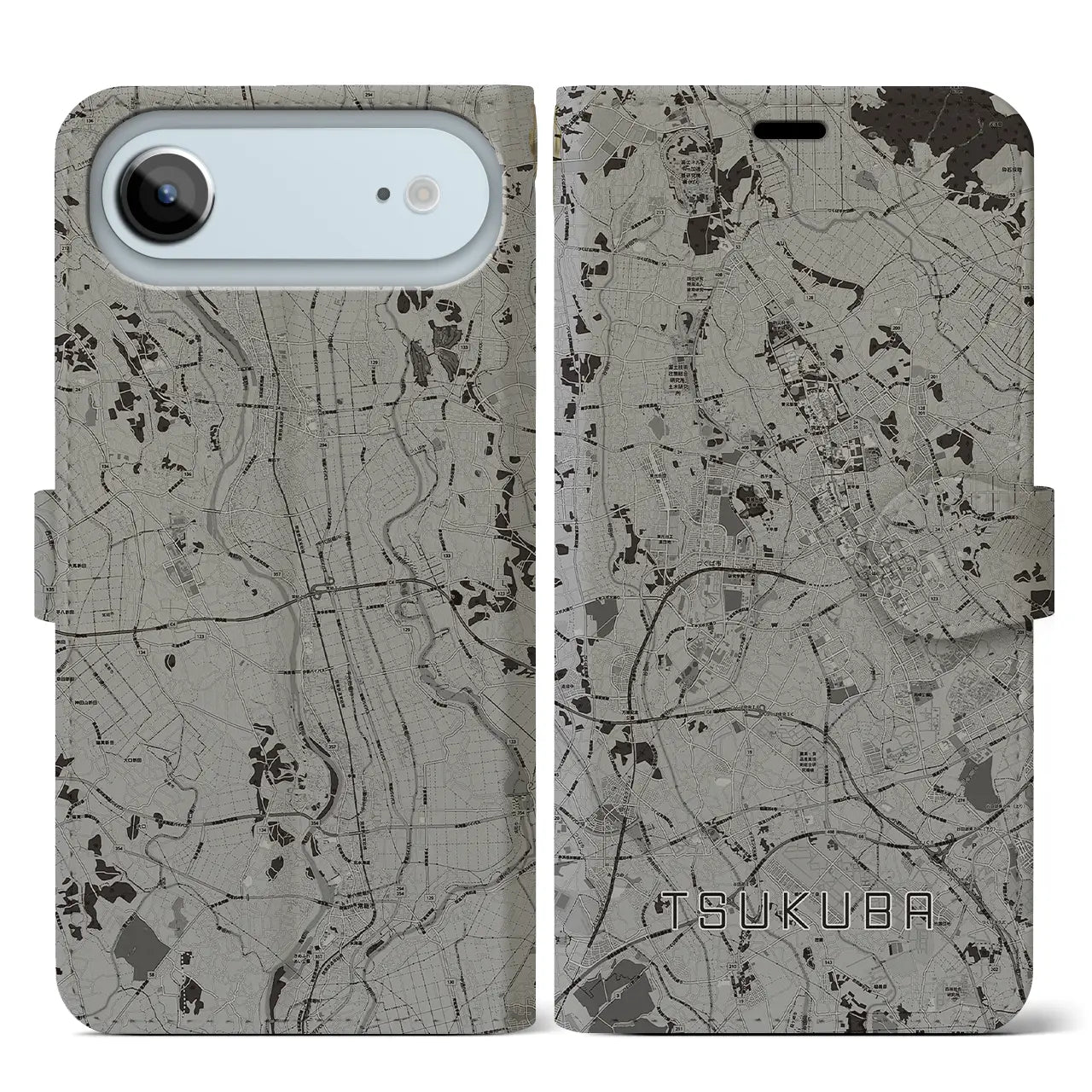 【つくば（茨城県）】地図柄iPhoneケース（手帳タイプ）