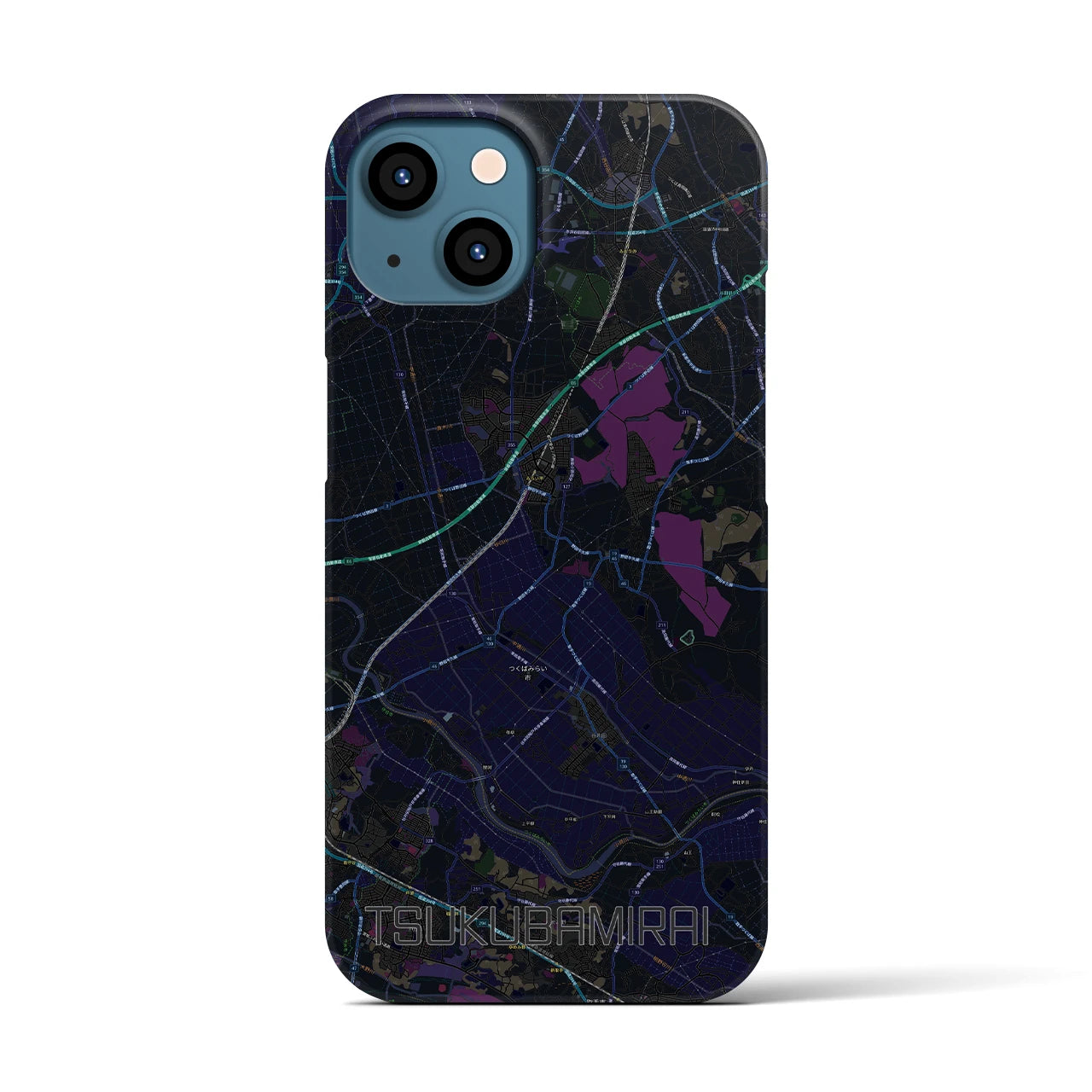 【つくばみらい（茨城県）】地図柄iPhoneケース（バックカバータイプ）