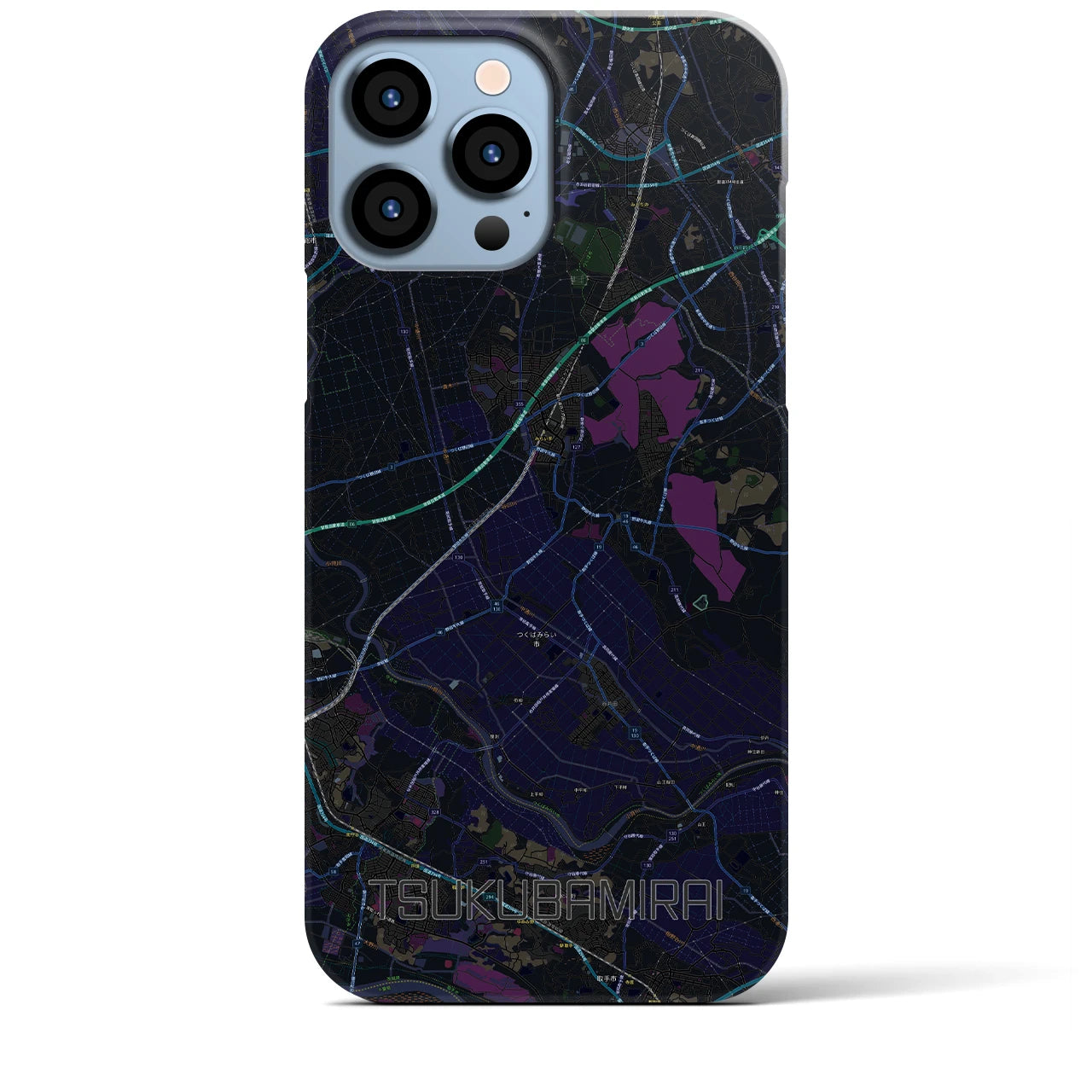 【つくばみらい（茨城県）】地図柄iPhoneケース（バックカバータイプ）