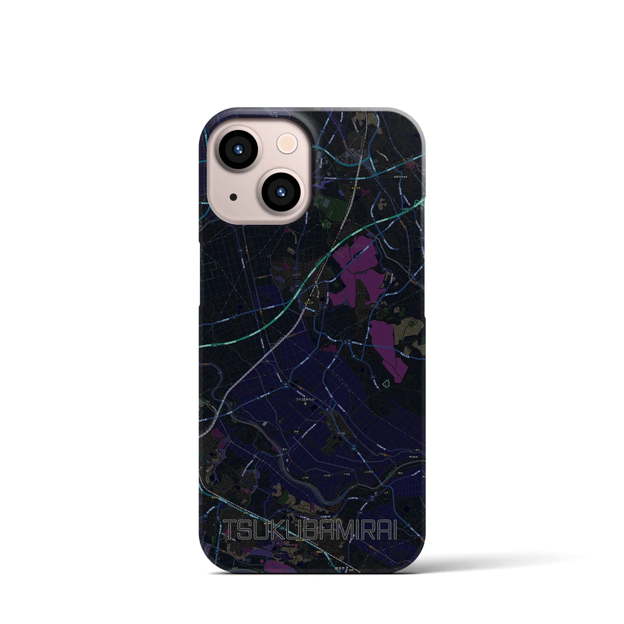 【つくばみらい（茨城県）】地図柄iPhoneケース（バックカバータイプ）