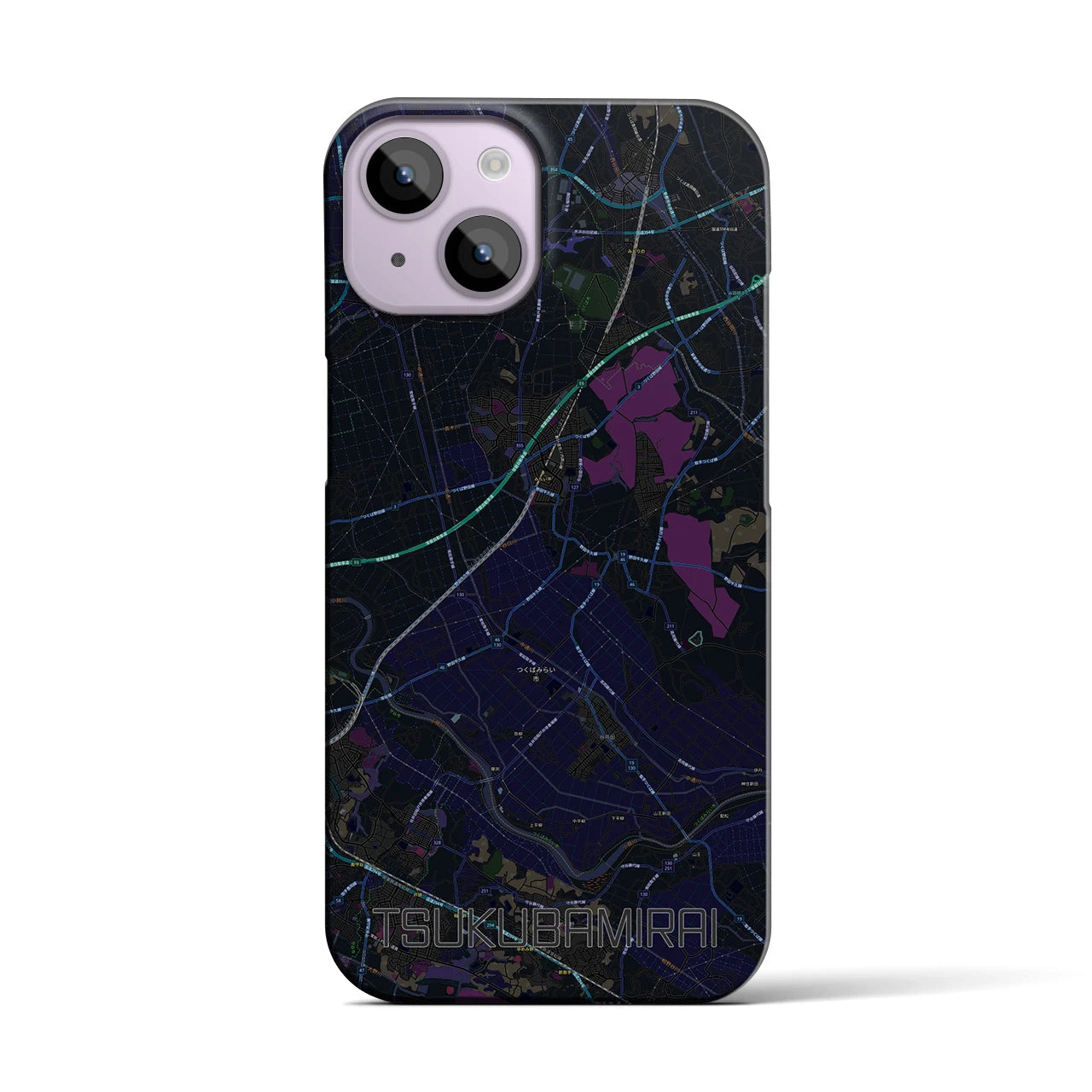 【つくばみらい（茨城県）】地図柄iPhoneケース（バックカバータイプ）