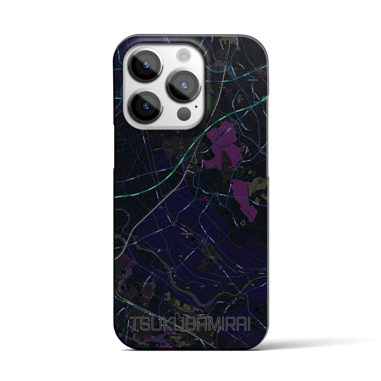【つくばみらい（茨城県）】地図柄iPhoneケース（バックカバータイプ）