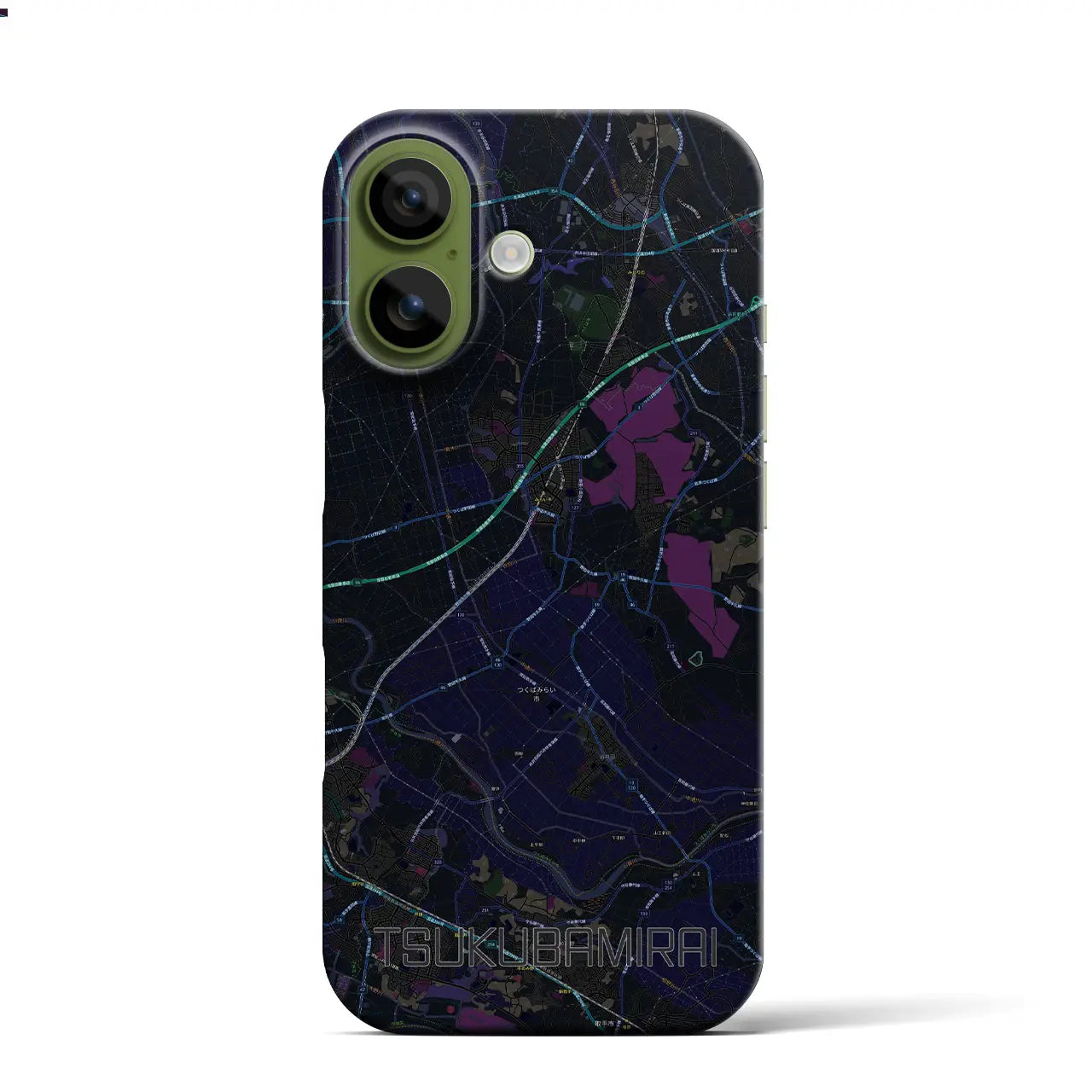 【つくばみらい（茨城県）】地図柄iPhoneケース（バックカバータイプ）