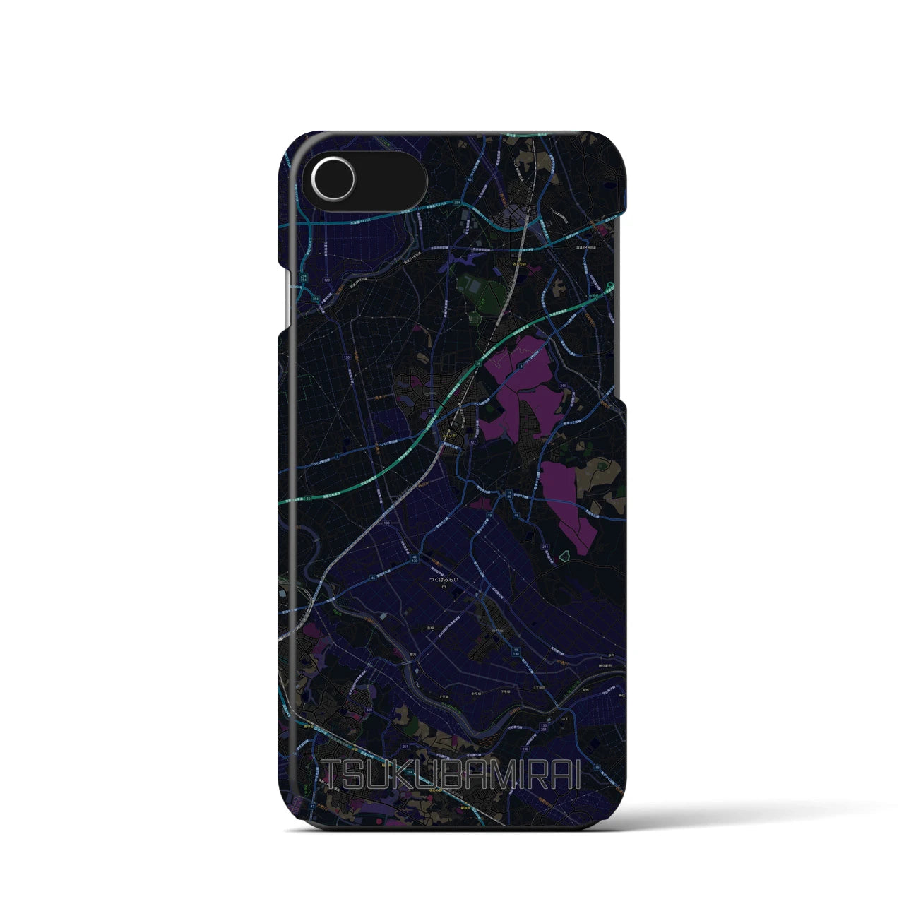 【つくばみらい（茨城県）】地図柄iPhoneケース（バックカバータイプ）