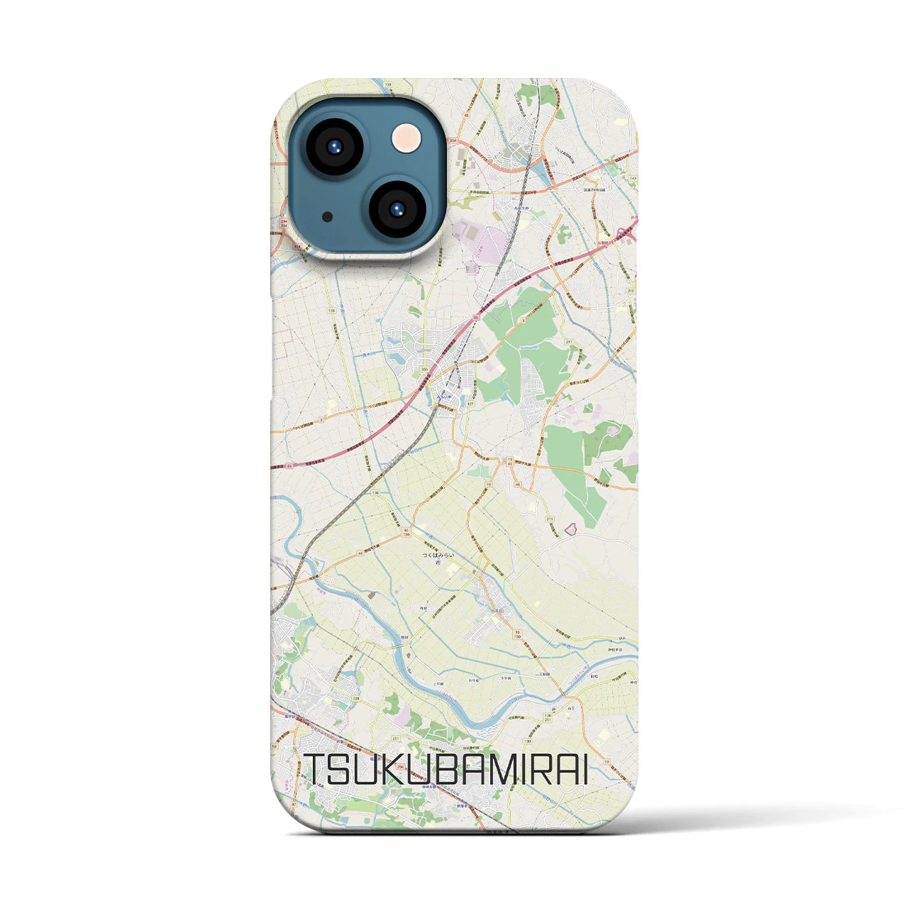 【つくばみらい（茨城県）】地図柄iPhoneケース（バックカバータイプ）