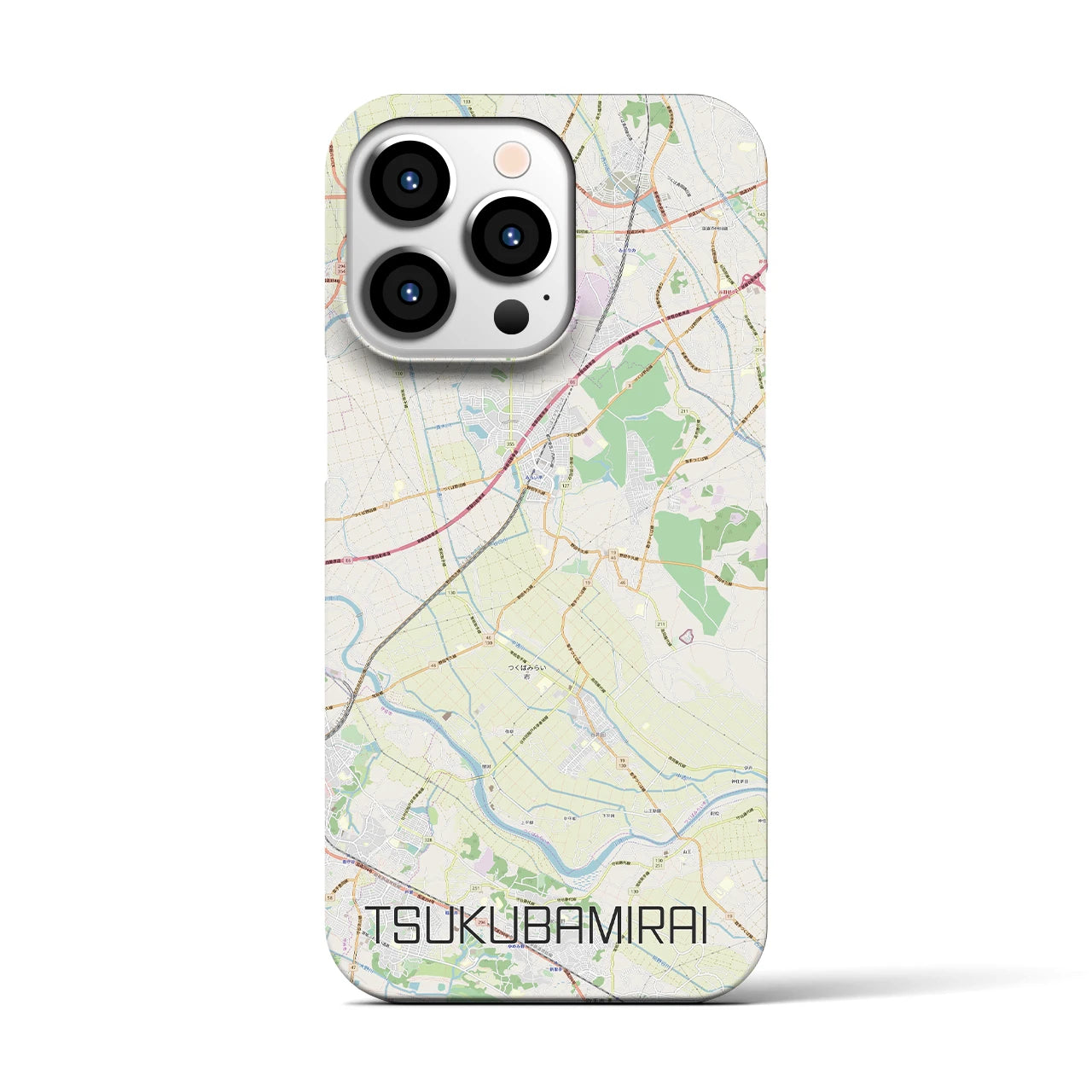 【つくばみらい（茨城県）】地図柄iPhoneケース（バックカバータイプ）
