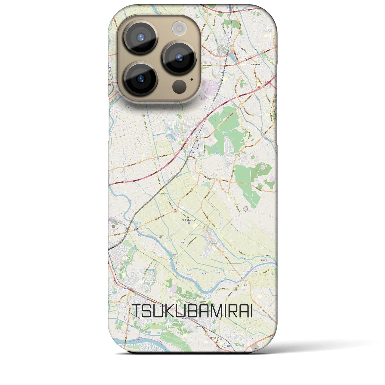 【つくばみらい（茨城県）】地図柄iPhoneケース（バックカバータイプ）