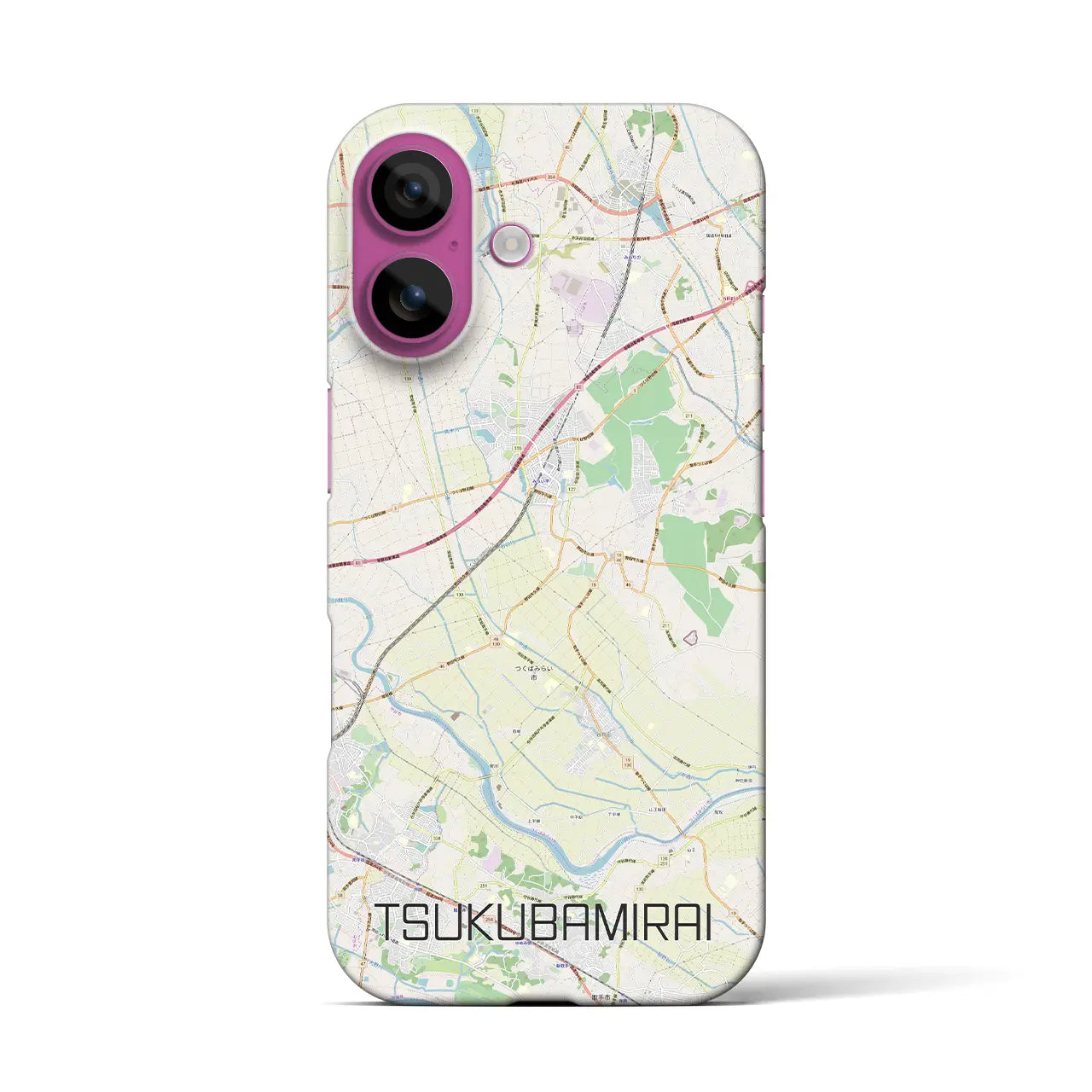 【つくばみらい（茨城県）】地図柄iPhoneケース（バックカバータイプ）