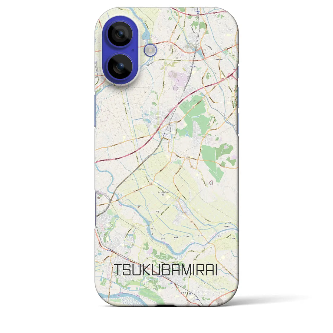【つくばみらい(茨城県)】地図柄iPhoneケース(バックカバータイプ)ナチュラル・iPhone 16 Pro Max 用