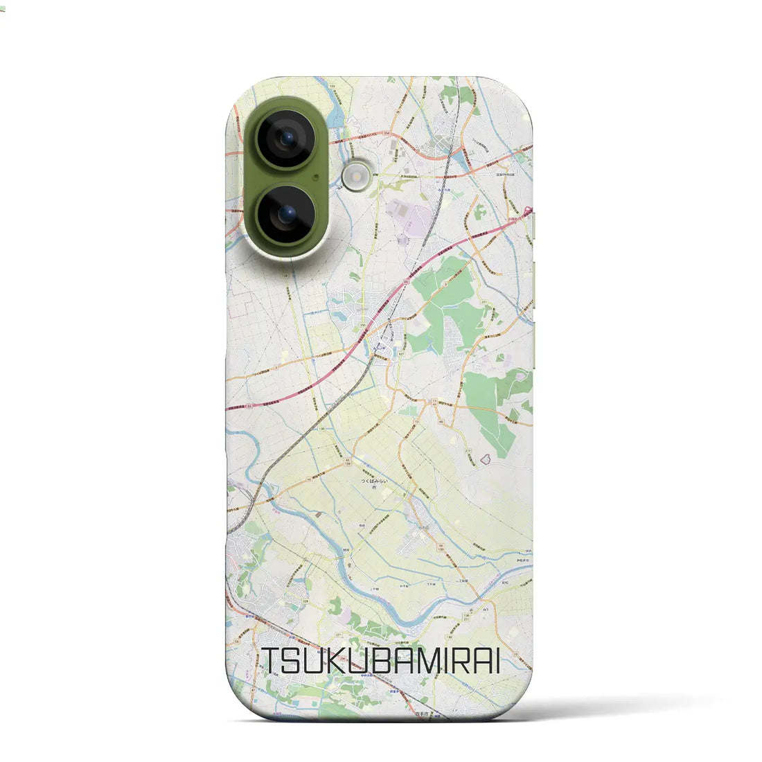 【つくばみらい（茨城県）】地図柄iPhoneケース（バックカバータイプ）ナチュラル・iPhone 17 Pro Max 用