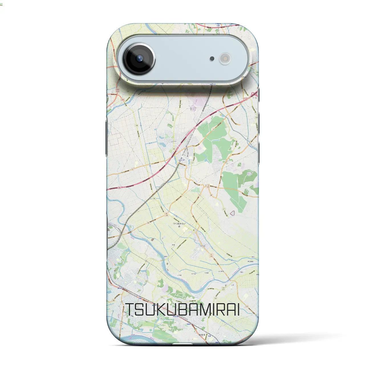 【つくばみらい（茨城県）】地図柄iPhoneケース（バックカバータイプ）