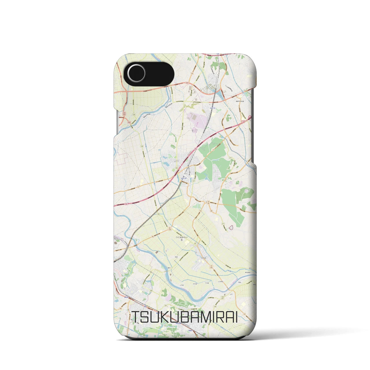 【つくばみらい（茨城県）】地図柄iPhoneケース（バックカバータイプ）
