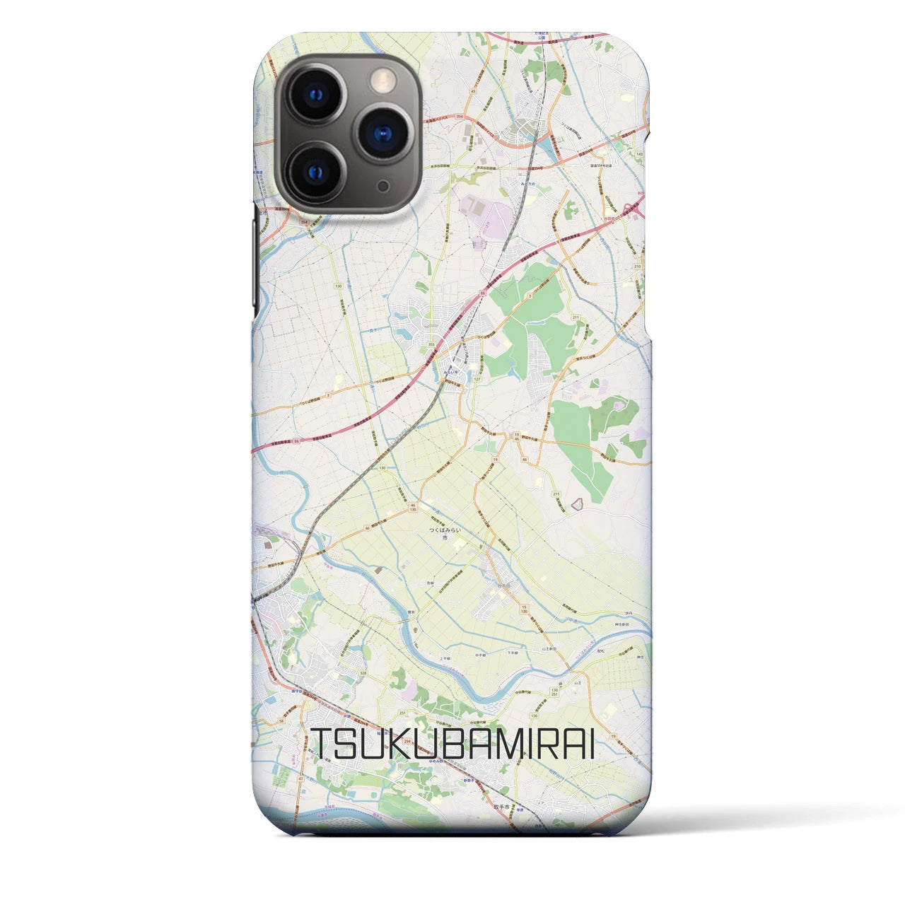 【つくばみらい（茨城県）】地図柄iPhoneケース（バックカバータイプ）