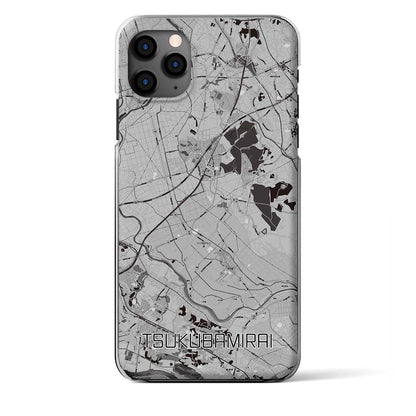 【つくばみらい（茨城県）】地図柄iPhoneケース（クリアタイプ）モノトーン・iPhone 11 Pro Max 用