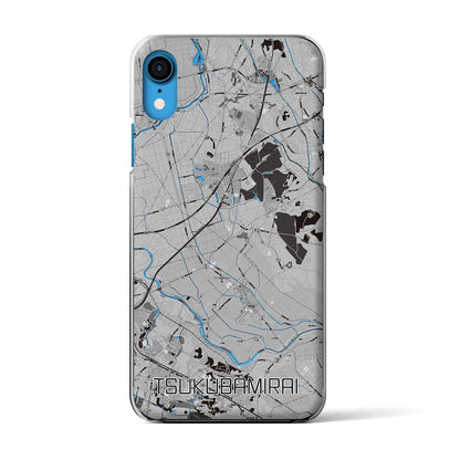 【つくばみらい（茨城県）】地図柄iPhoneケース（クリアタイプ）モノトーン・iPhone XR 用