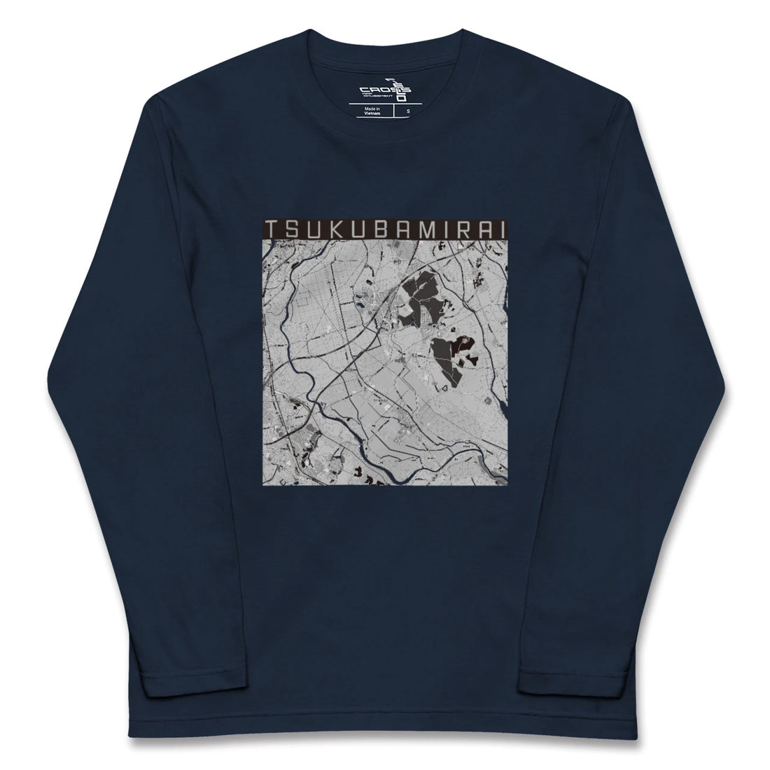 【つくばみらい（茨城県）】地図柄ロングスリーブTシャツ