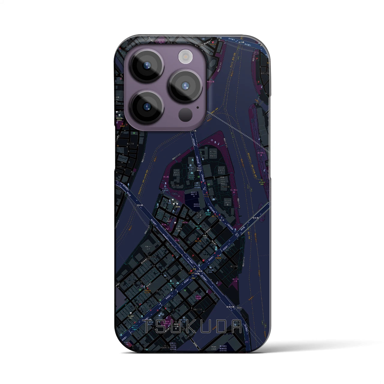 【佃（東京都）】地図柄iPhoneケース（バックカバータイプ）