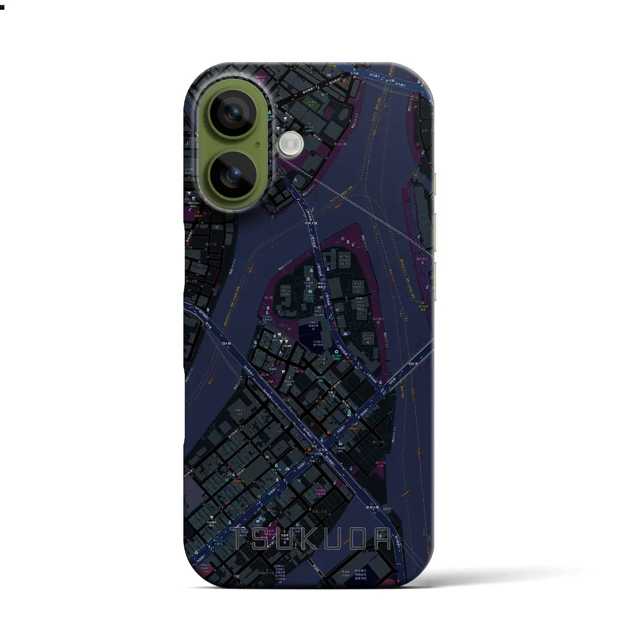 【佃（東京都）】地図柄iPhoneケース（バックカバータイプ）