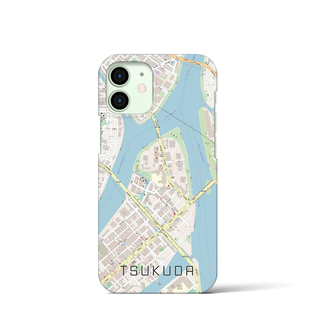 【佃（東京都）】地図柄iPhoneケース（バックカバータイプ）