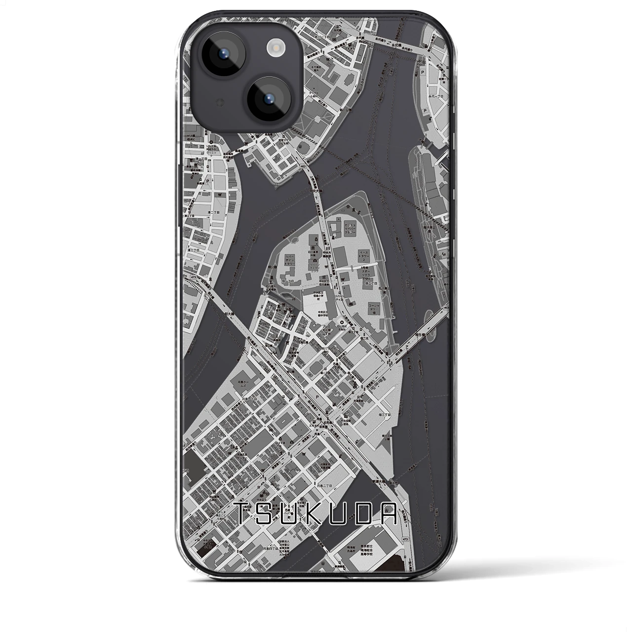 【佃（東京都）】地図柄iPhoneケース（クリアタイプ）