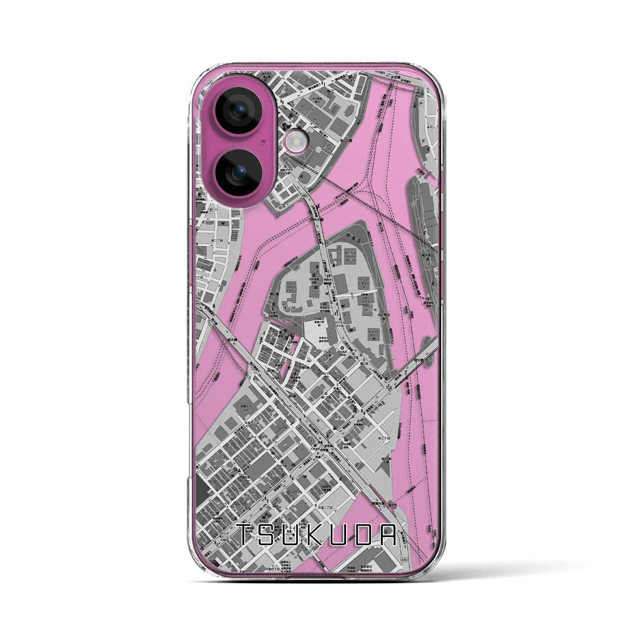 【佃（東京都）】地図柄iPhoneケース（クリアタイプ）