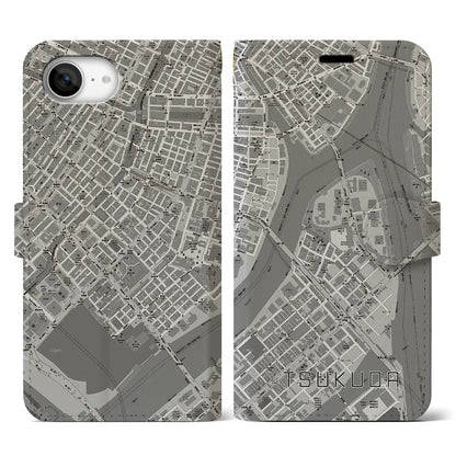 【佃（東京都）】地図柄iPhoneケース（手帳タイプ）