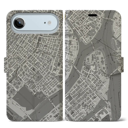 【佃（東京都）】地図柄iPhoneケース（手帳タイプ）