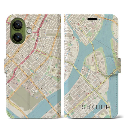 【佃（東京都）】地図柄iPhoneケース（手帳タイプ）