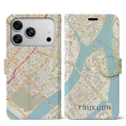 【佃（東京都）】地図柄iPhoneケース（手帳タイプ）